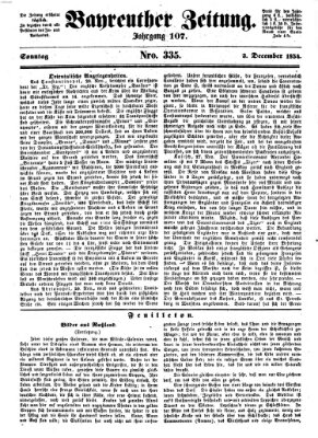 Bayreuther Zeitung Sonntag 3. Dezember 1854