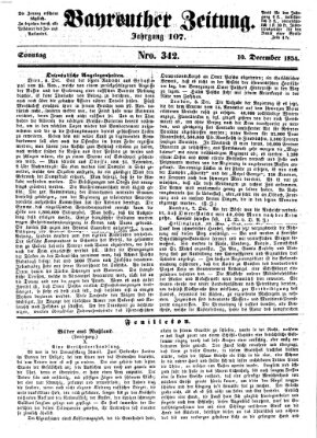 Bayreuther Zeitung Sonntag 10. Dezember 1854