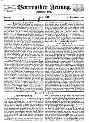 Bayreuther Zeitung Freitag 15. Dezember 1854