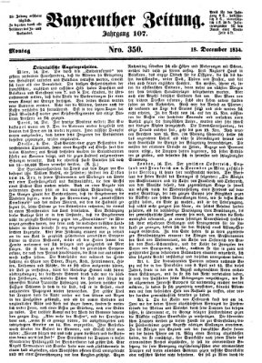 Bayreuther Zeitung Montag 18. Dezember 1854