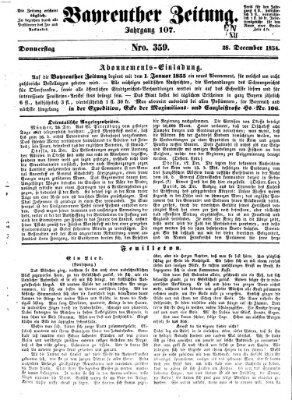 Bayreuther Zeitung Donnerstag 28. Dezember 1854