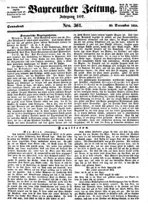 Bayreuther Zeitung Samstag 30. Dezember 1854