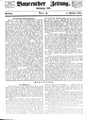 Bayreuther Zeitung Freitag 5. Januar 1855