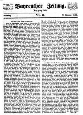 Bayreuther Zeitung Montag 8. Januar 1855