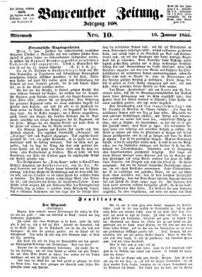 Bayreuther Zeitung Mittwoch 10. Januar 1855