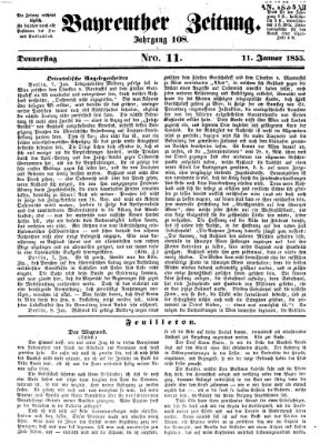 Bayreuther Zeitung Donnerstag 11. Januar 1855