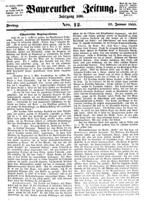 Bayreuther Zeitung Freitag 12. Januar 1855