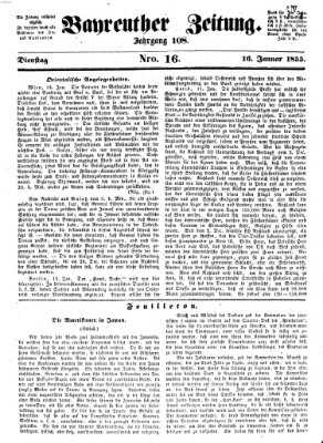 Bayreuther Zeitung Dienstag 16. Januar 1855