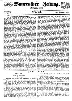 Bayreuther Zeitung Dienstag 23. Januar 1855