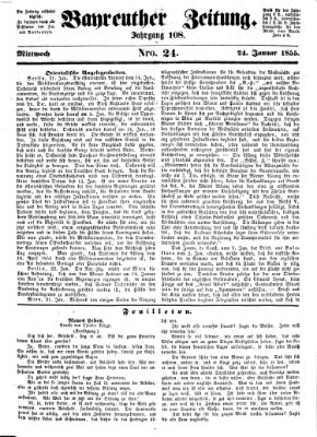 Bayreuther Zeitung Mittwoch 24. Januar 1855