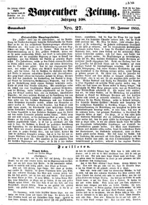 Bayreuther Zeitung Samstag 27. Januar 1855