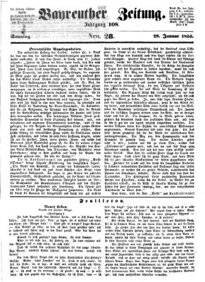 Bayreuther Zeitung Sonntag 28. Januar 1855