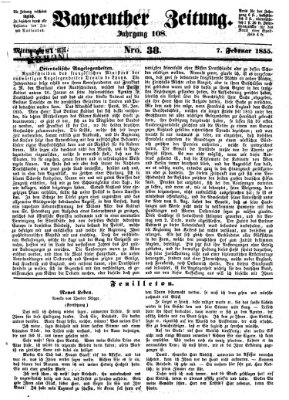 Bayreuther Zeitung Mittwoch 7. Februar 1855