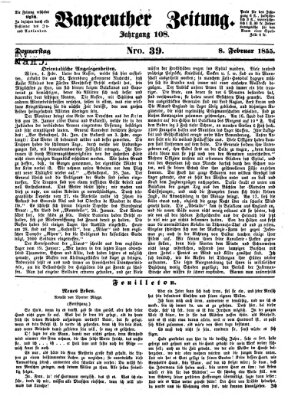 Bayreuther Zeitung Donnerstag 8. Februar 1855