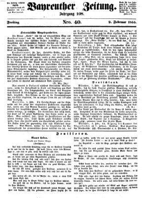 Bayreuther Zeitung Freitag 9. Februar 1855