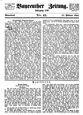 Bayreuther Zeitung Samstag 10. Februar 1855