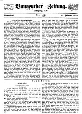 Bayreuther Zeitung Samstag 17. Februar 1855