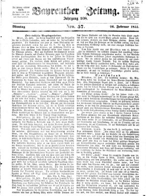 Bayreuther Zeitung Montag 26. Februar 1855