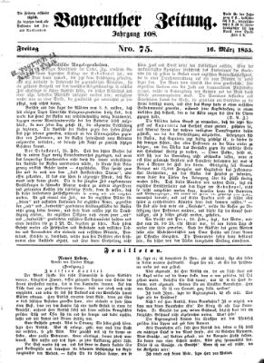 Bayreuther Zeitung Freitag 16. März 1855