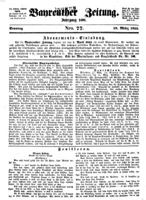 Bayreuther Zeitung Sonntag 18. März 1855