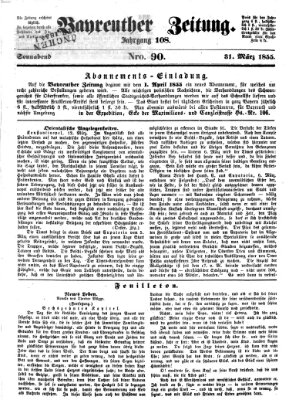 Bayreuther Zeitung Samstag 31. März 1855