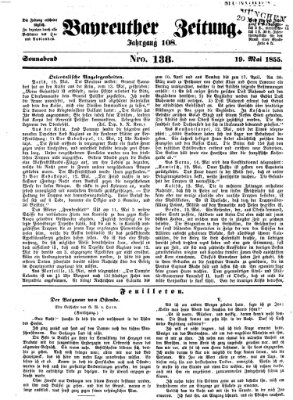 Bayreuther Zeitung Samstag 19. Mai 1855