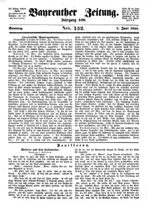 Bayreuther Zeitung Sonntag 3. Juni 1855