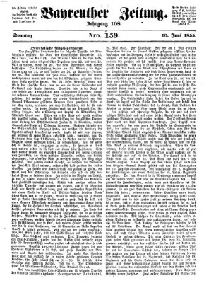 Bayreuther Zeitung Sonntag 10. Juni 1855