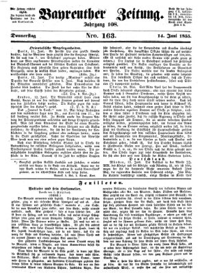 Bayreuther Zeitung Donnerstag 14. Juni 1855