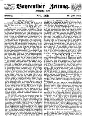 Bayreuther Zeitung Dienstag 19. Juni 1855