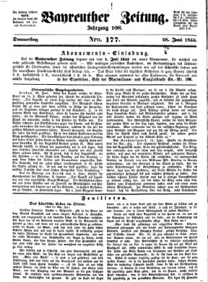 Bayreuther Zeitung Donnerstag 28. Juni 1855