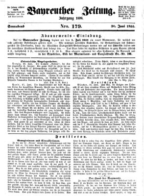 Bayreuther Zeitung Samstag 30. Juni 1855