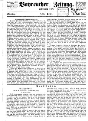 Bayreuther Zeitung Sonntag 1. Juli 1855