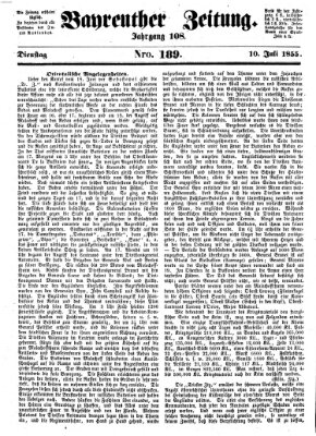 Bayreuther Zeitung Dienstag 10. Juli 1855