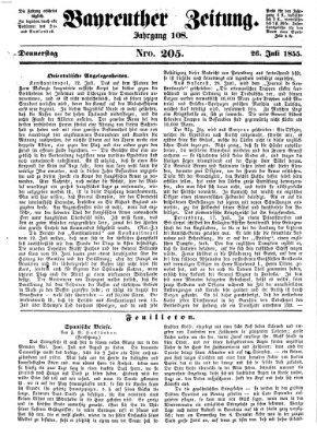 Bayreuther Zeitung Thursday 26. July 1855