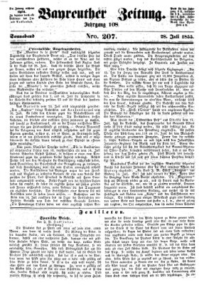 Bayreuther Zeitung Samstag 28. Juli 1855