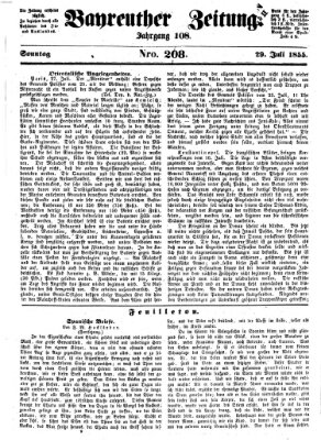 Bayreuther Zeitung Sonntag 29. Juli 1855