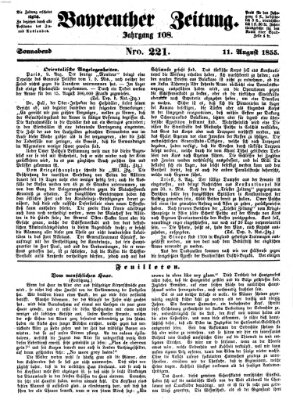 Bayreuther Zeitung Samstag 11. August 1855