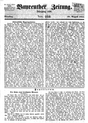 Bayreuther Zeitung Dienstag 28. August 1855