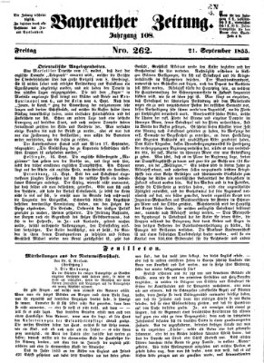 Bayreuther Zeitung Freitag 21. September 1855