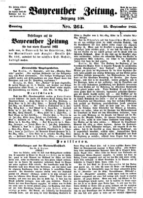 Bayreuther Zeitung Sonntag 23. September 1855