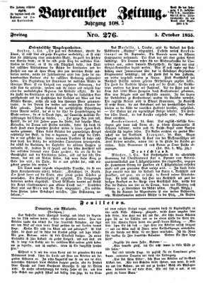 Bayreuther Zeitung Freitag 5. Oktober 1855