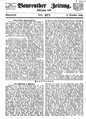 Bayreuther Zeitung Samstag 6. Oktober 1855