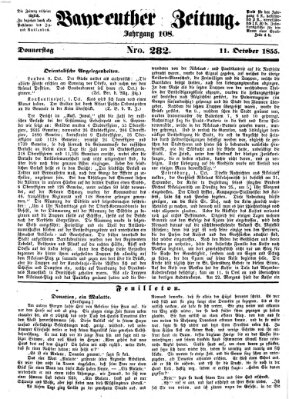 Bayreuther Zeitung Donnerstag 11. Oktober 1855