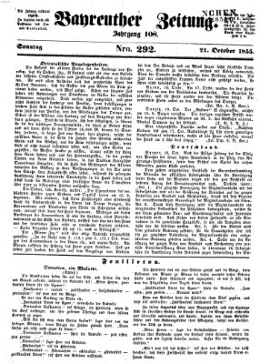 Bayreuther Zeitung Sonntag 21. Oktober 1855