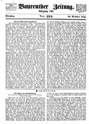 Bayreuther Zeitung Dienstag 23. Oktober 1855