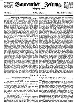 Bayreuther Zeitung Dienstag 30. Oktober 1855