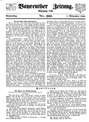 Bayreuther Zeitung Donnerstag 1. November 1855