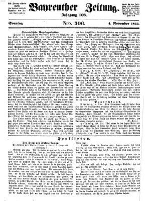 Bayreuther Zeitung Sonntag 4. November 1855