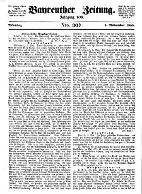 Bayreuther Zeitung Montag 5. November 1855